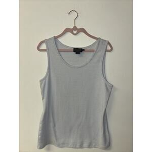 Pendleton Top Womens Sz Med Gray Striped Tank Capsule Wardrobe‎ Nautical Beachy